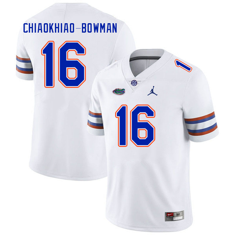 Men #16 Thai Chiaokhiao-Bowman Florida Gators College Football Jerseys Stitched-White - Click Image to Close